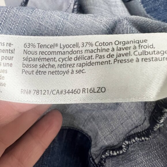 Eileen Fisher Tencel Organic Cotton Denim Dress blue chambray relaxed fit boho - Picture 7 of 8